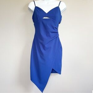 Emerald Sundae Asymmetrical Cocktail Dress Blue NET Women’s Medium